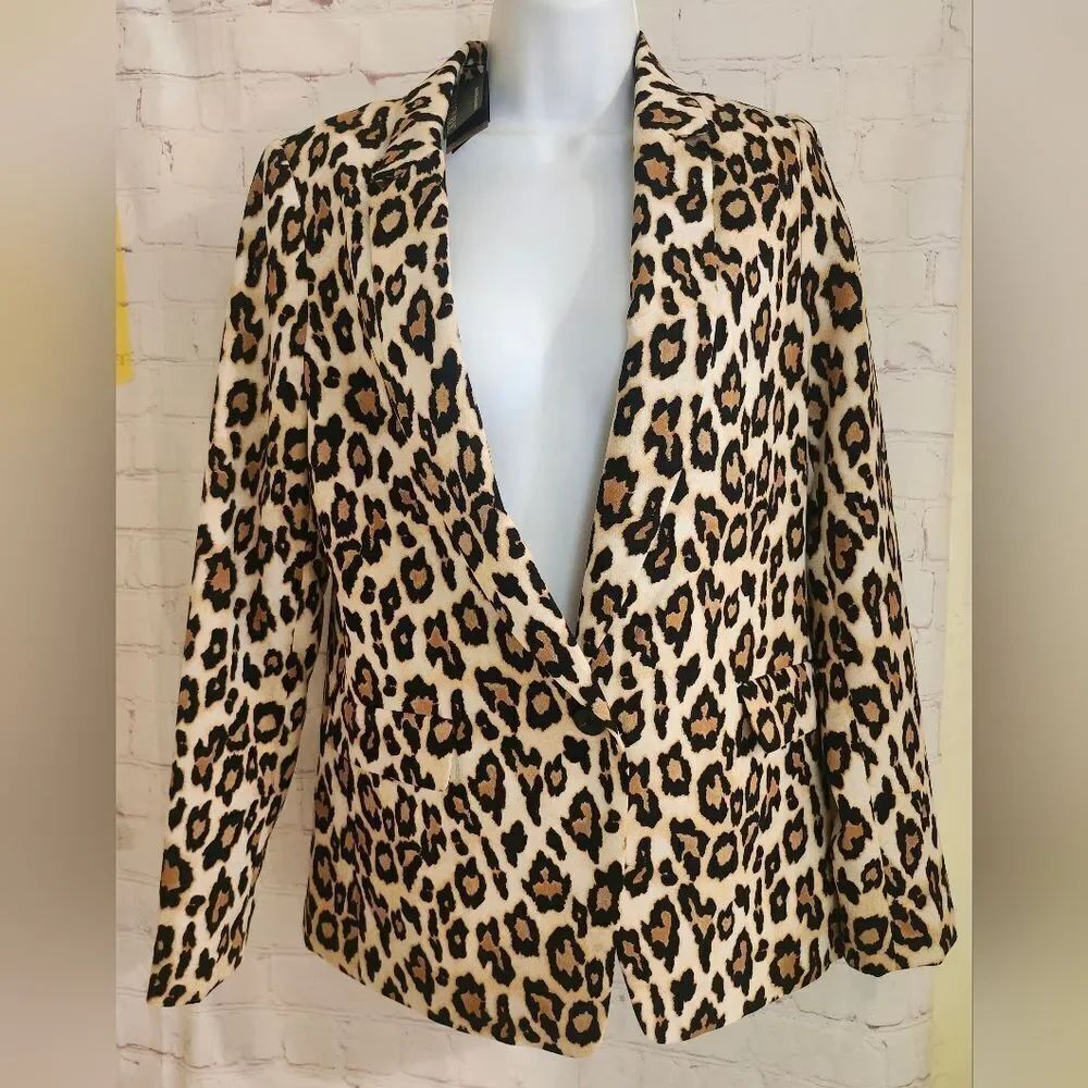 NWT Banana Republic Silky Slouchy Leopard Print Blazer Sz.0 Ret $169